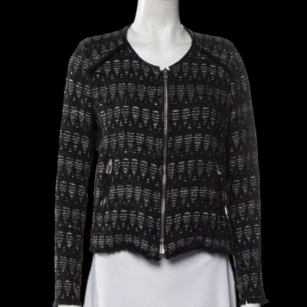 IRO Tweed Pattern Zip Up Jacket/Blazer - XS